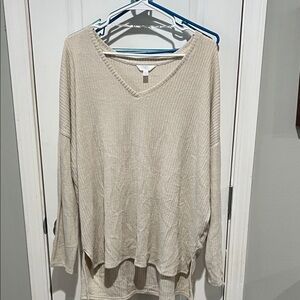 Time and Tru V-Neck Beige Sweater